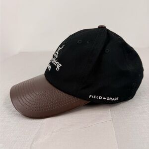 Field Grade Mens Hat Black Canvas Leather Bill Henny Thing Goes OS